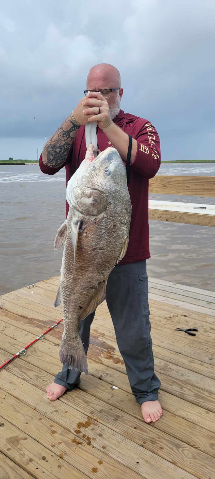 Seven with a black drum catch